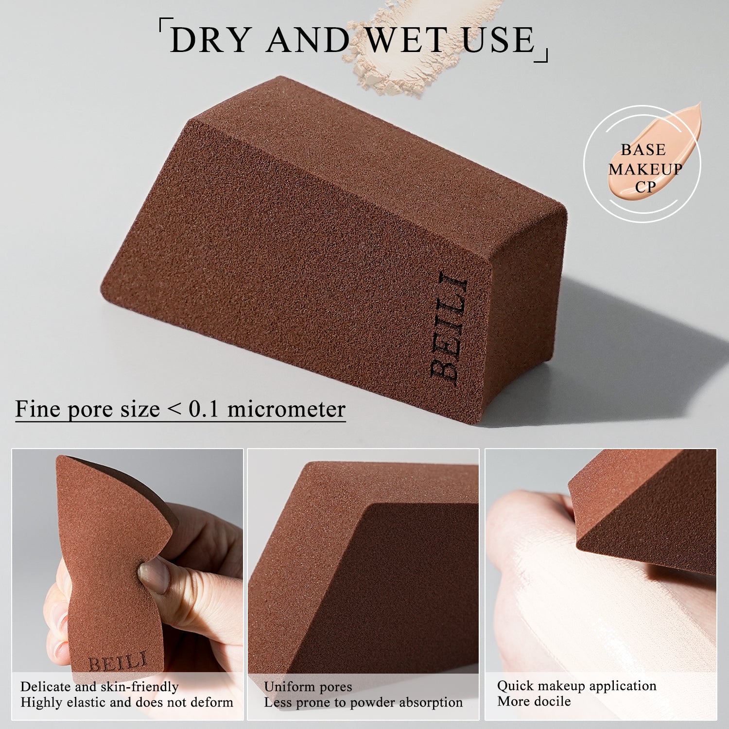 BEILI 6PCS Travel Mini Makeup Brushes, Portable Small Cosmetic Brushes Kit For Powder, Highlight, Eyeshadow, Contour, Eyebrow, Eyelash, Synthetic Bristles (White)