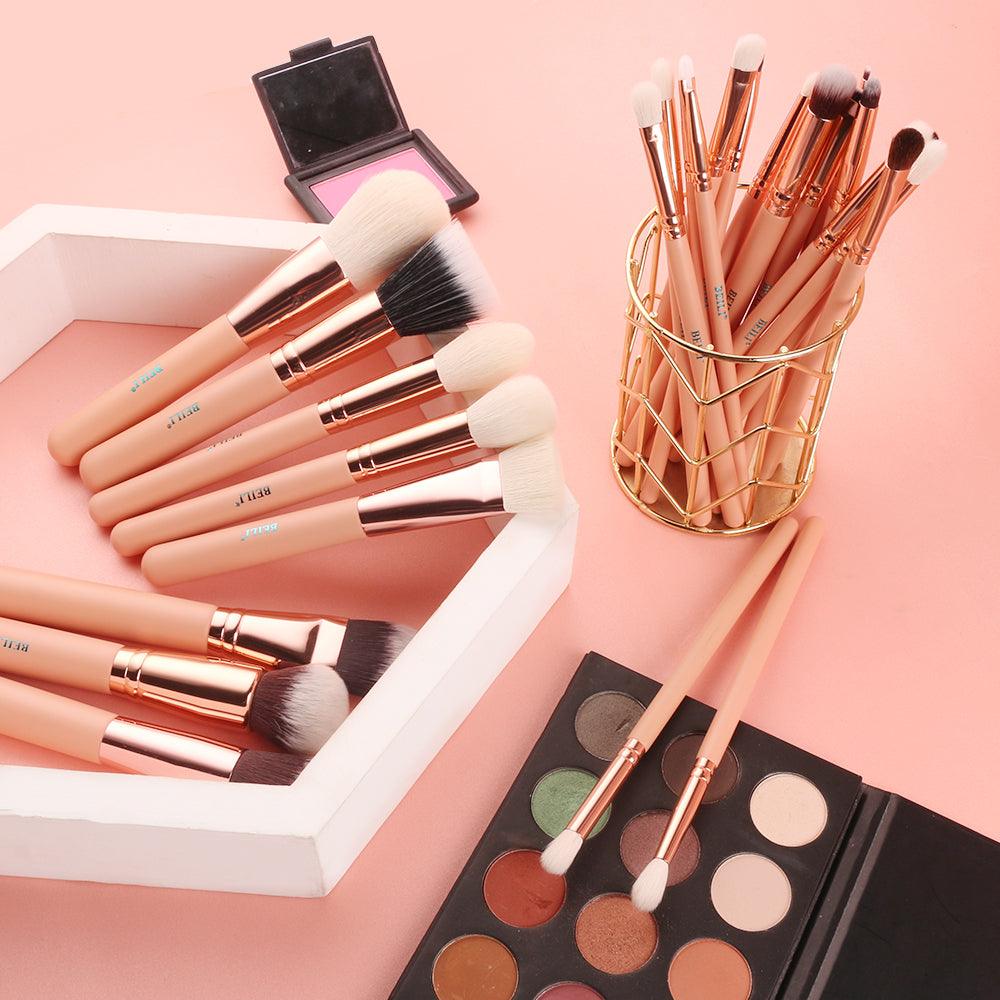 Beige Professional Makeup Brush Set, Goat Hair, 25Pcs F25 - BEILI Official Shop