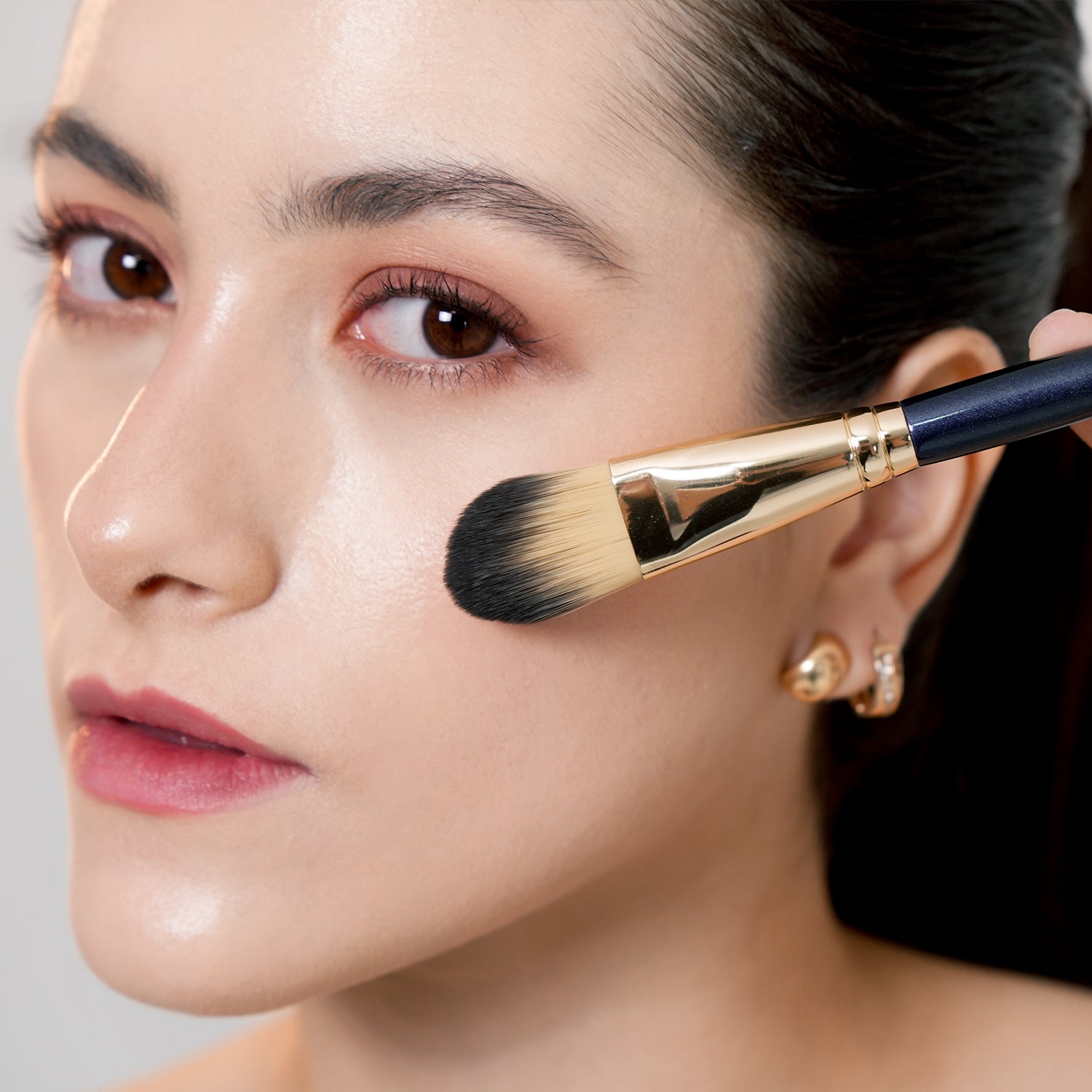 BEILI 2Pcs Make Up Brush Premium Flat Foundation Brush, Mask Brush, Concealer Brush, FD02