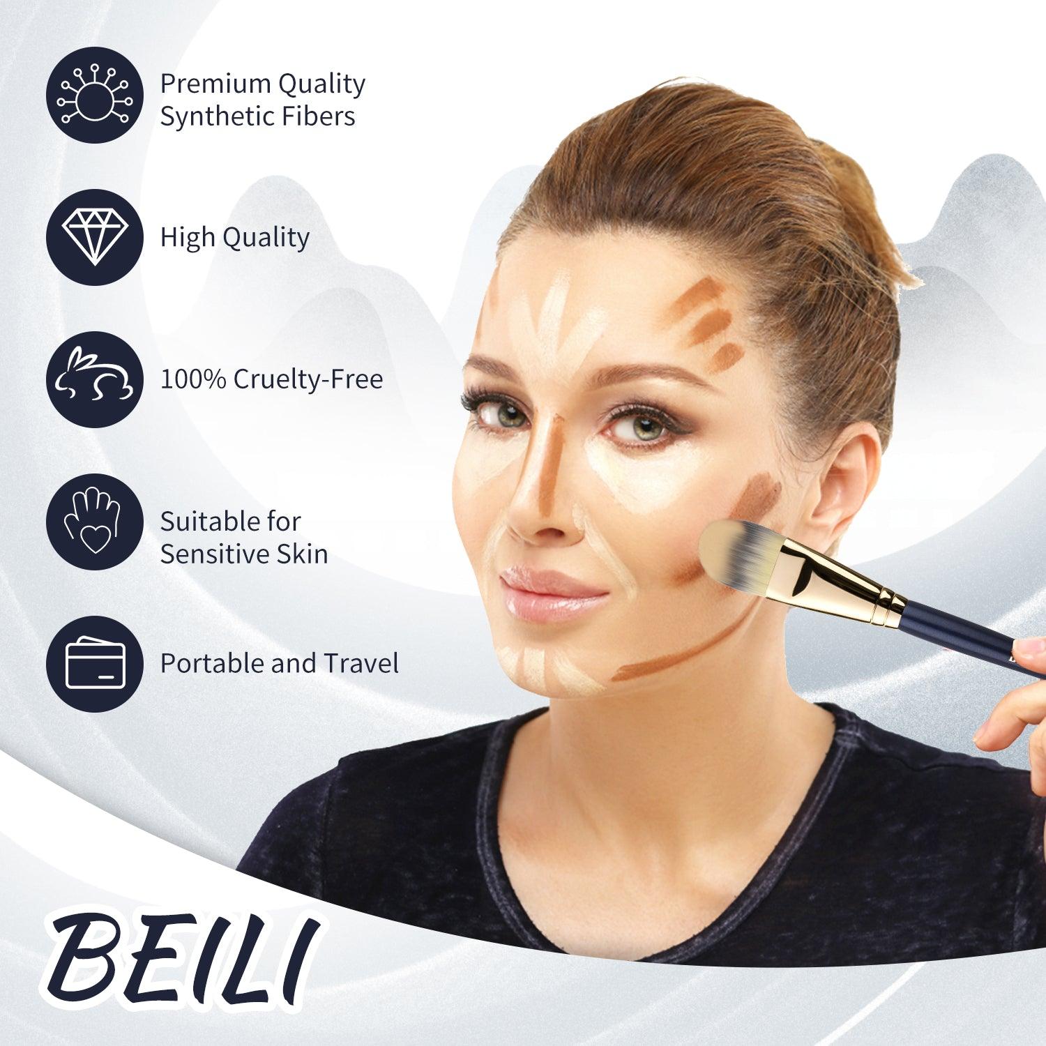 Premium Flat Foundation Makeup Brush, Mask Brush ,Concealer Brush, 2PC FD02 - BEILI Official Shop