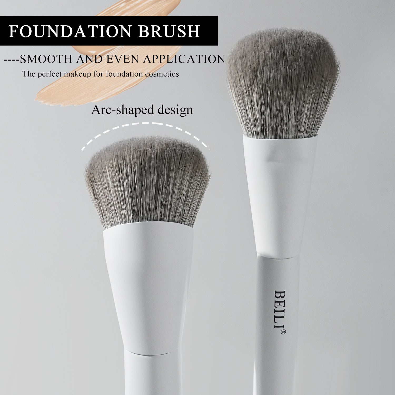 BEILI 6PCS Travel Mini Makeup Brushes, Portable Small Cosmetic Brushes Kit For Powder, Highlight, Eyeshadow, Contour, Eyebrow, Eyelash, Synthetic Bristles (White)