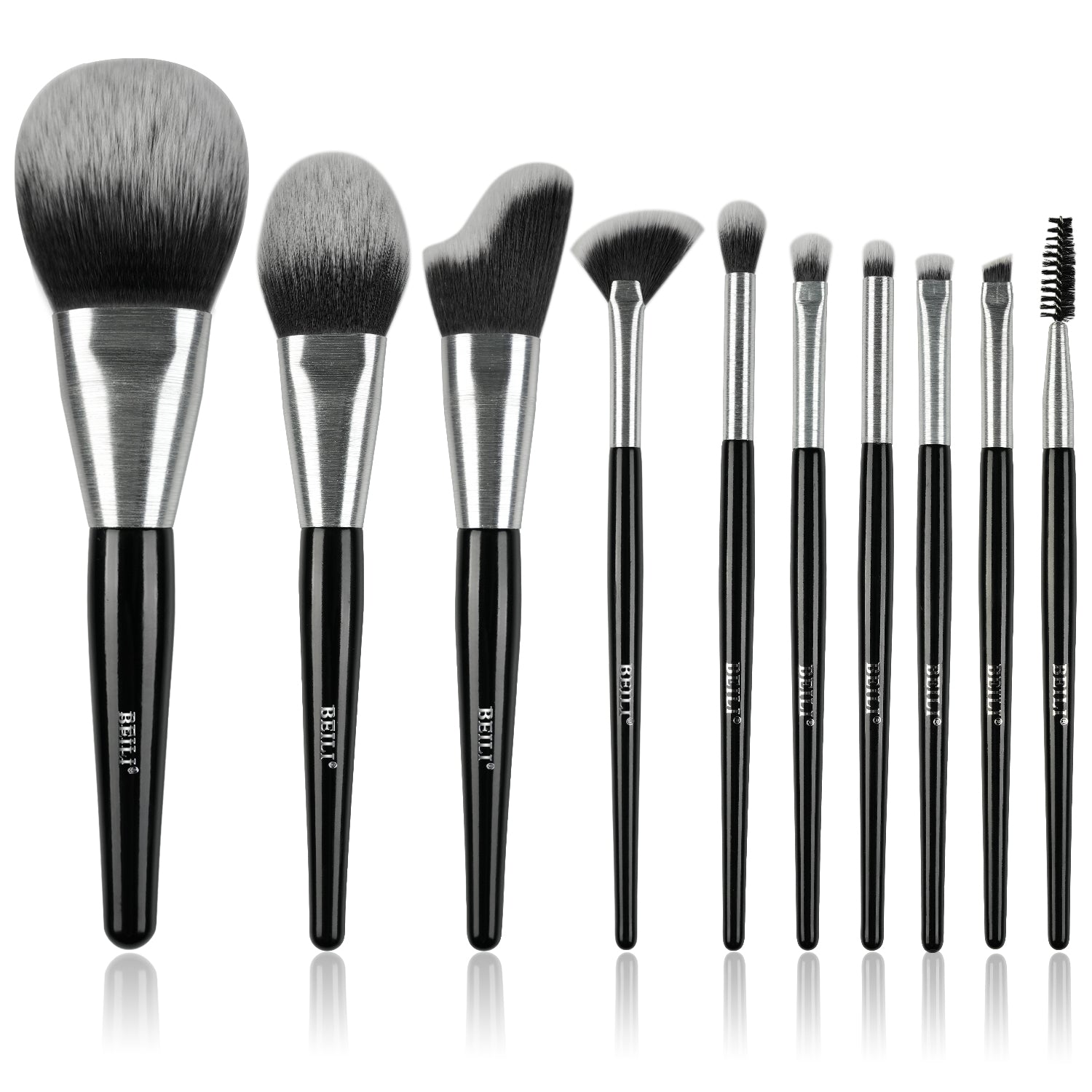 BEILI 10Pcs Makeup Brushes Kit,Professional Premium Make up Brushes Set/ MA10/MC10/MD10