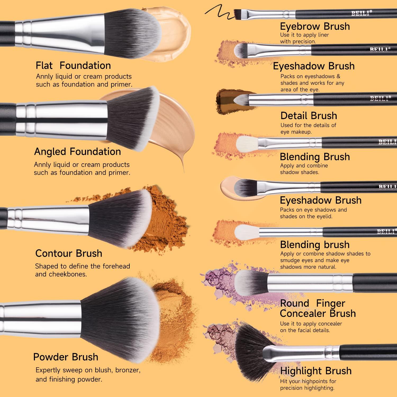 BEILI 12Pcs Individual Makeup Brush Set B12/B12T - BEILI Official Shop