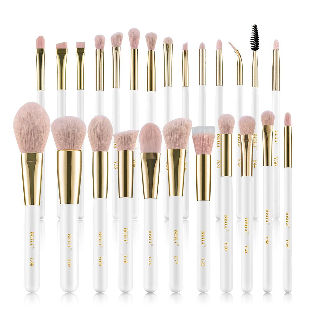 Set di pennelli per trucco vegano premium rosa 25 pezzi WG25