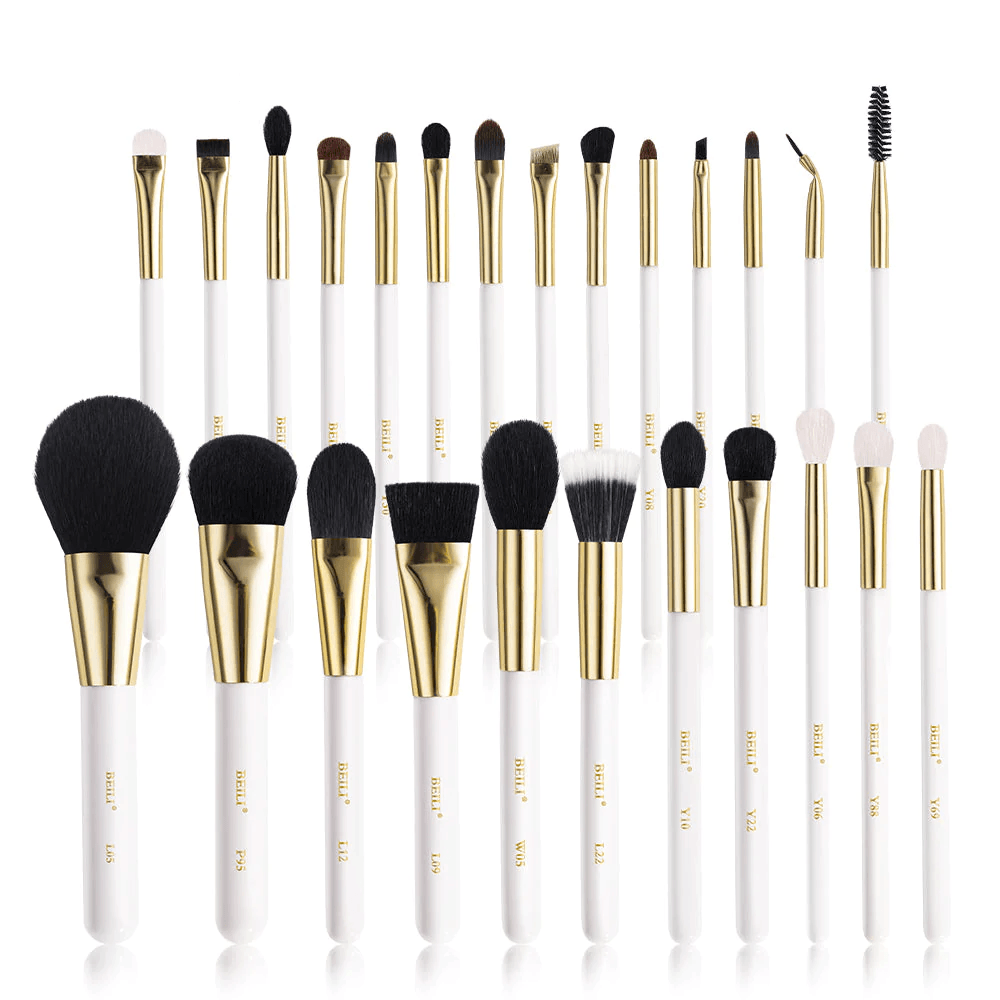 Black Natural-Synthetic Professional Makeup Brush Set 25Pcs, White WB-S25 - BEILI Official Shop