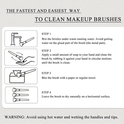 BEILI Make Up Brush Set 7 Pieces Makeup Vegan Makeup Brush Set, Professional Makeup Brush Set with Powder Brush-FD07