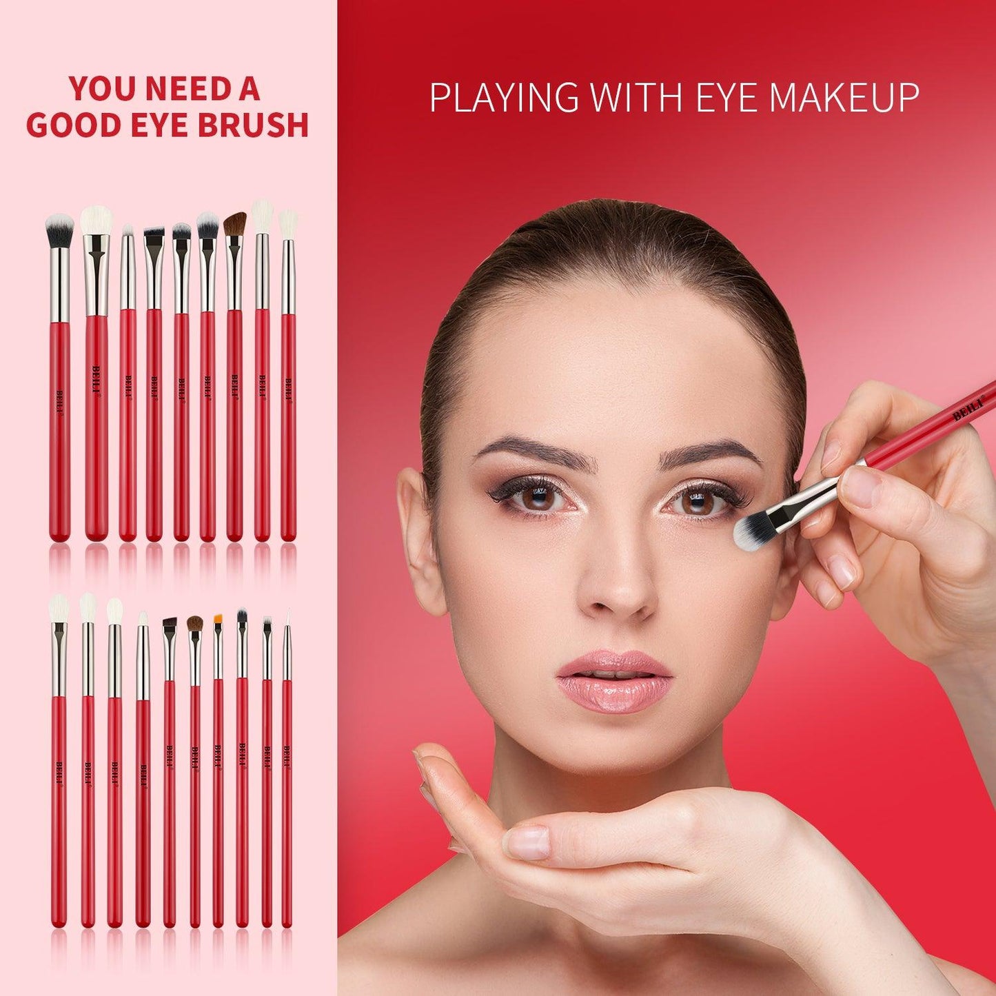 BEILI 30/28/25/20/12/8Pcs Professional Makeup Brush Set H30/H28/H25/H20/H12/H8