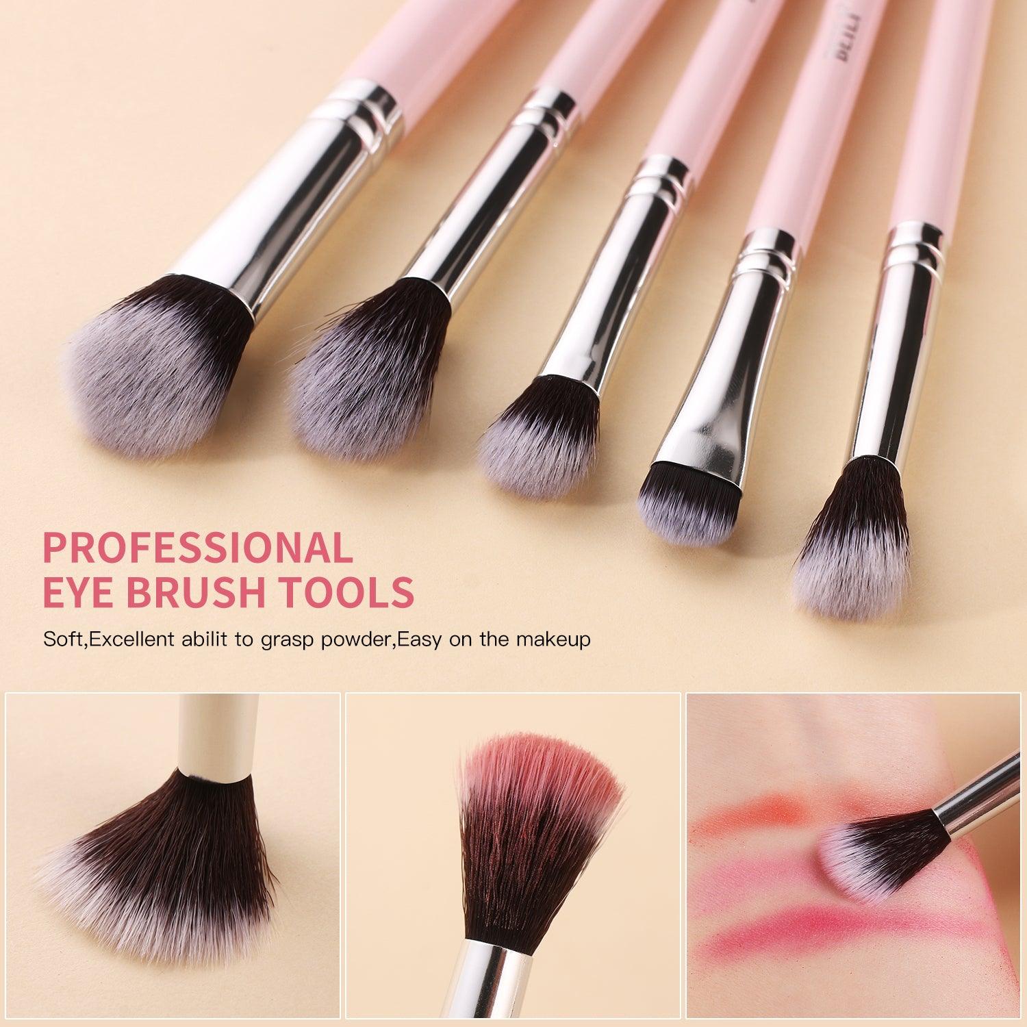 Pink Junior Makeup Brushes Set 9Pcs, Synthetic   FY09 - BEILI Official Shop