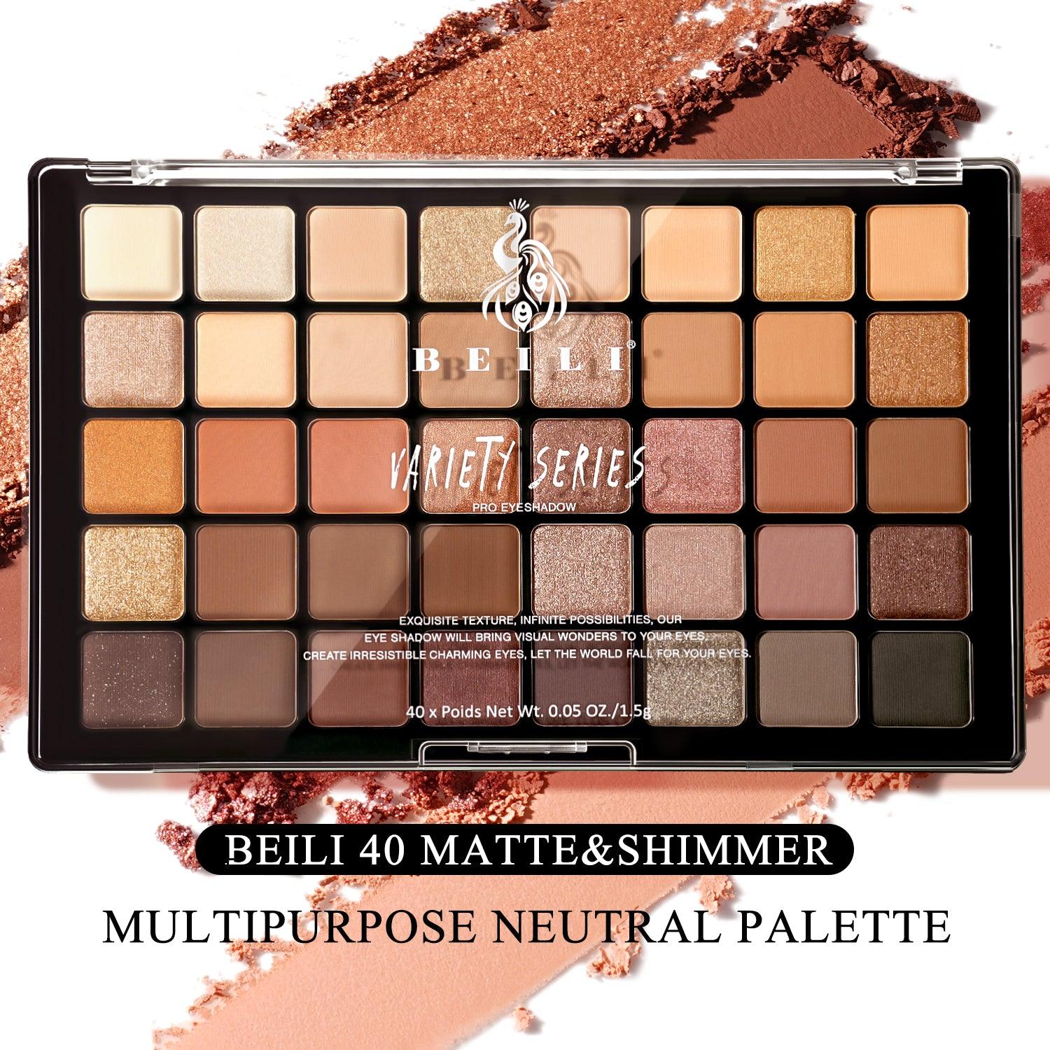 BEILI Neutral 40 Color Professional Eyeshadow Palette V100