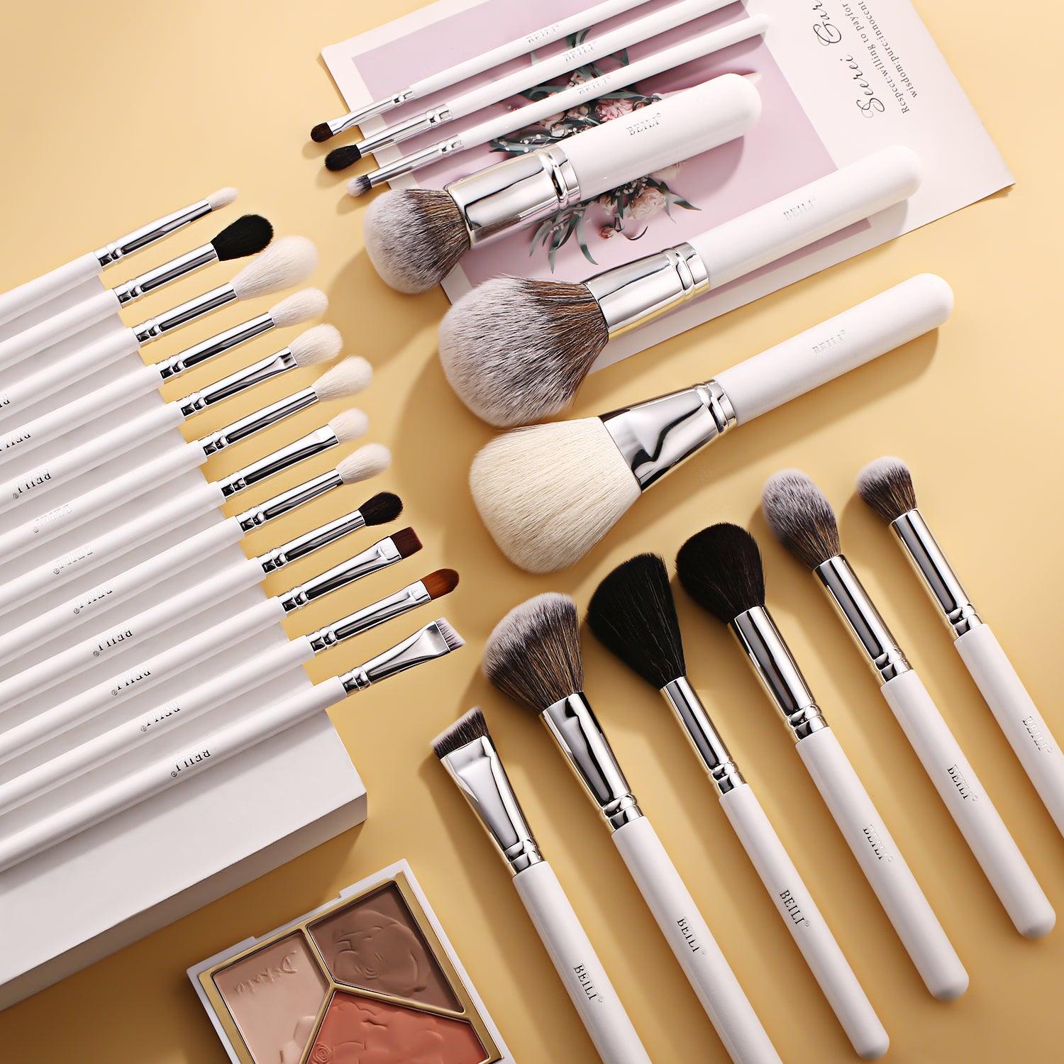 White Professional Makeup Brush Set 24Pcs, Synthetic   WM24 - BEILI Official Shop