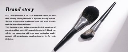 BEILI 10Pcs Make Up Brush Set With Gift Bag Wood-Retro-Black  MC10