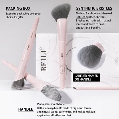 BEILI Pinselset Makeup Rosa Make Up Pinsel Set-FS12