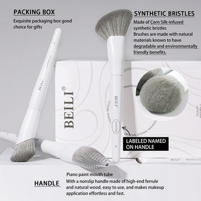 BEILI Pinselset Makeup White Make Up Pinsel Set-BS12