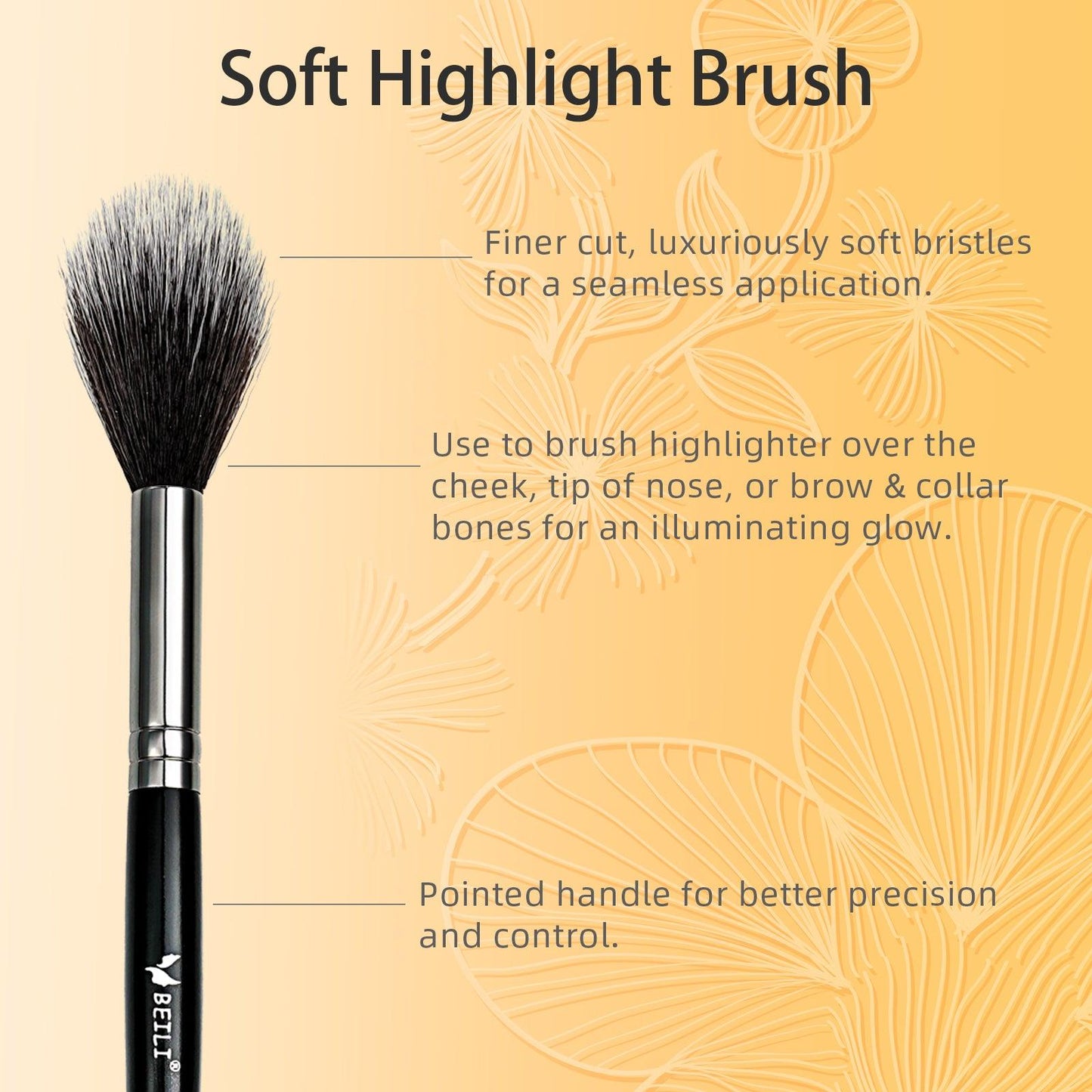 BEILI Highlighter Brush Makeup for Cheekbone Highlighting,Bronzer,Blush,Contour Face(846)