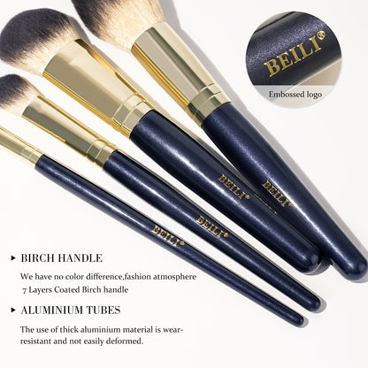 BEILI Make Up Brush Set 7 Pieces Makeup Vegan Makeup Brush Set, Professional Makeup Brush Set with Powder Brush-FD07