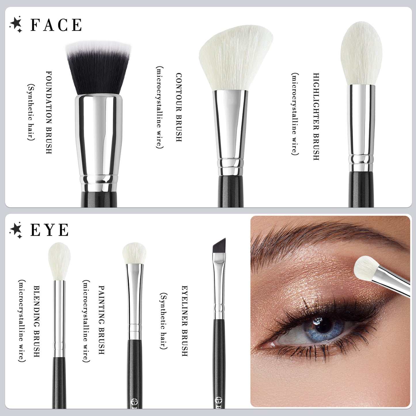 Water based paint makeup brush set（WZ6/WP6）