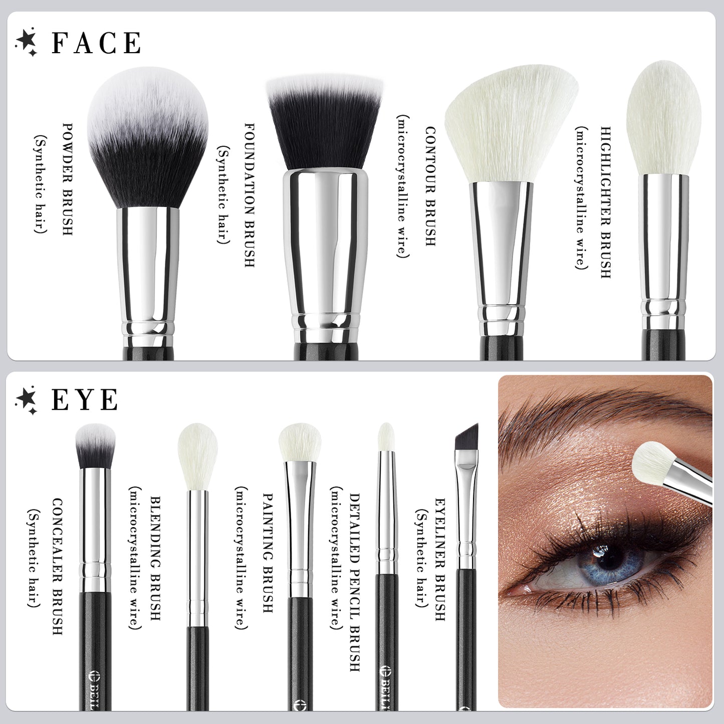Water based paint makeup brush set（WZ9/WP9）