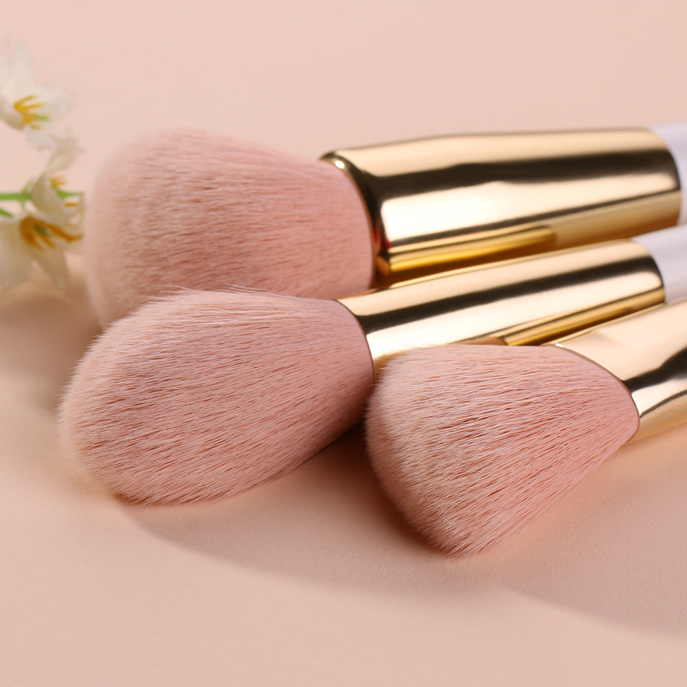 BEILI 15Pcs Premium Pink Vegan Makeup Brush Set WG15/WG15T With Holder