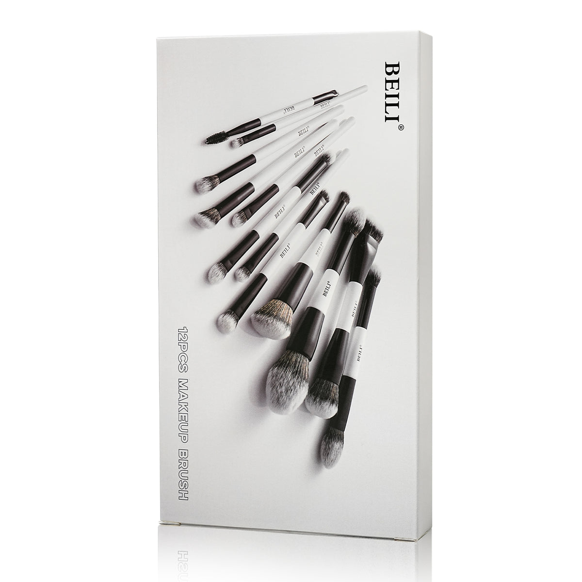 BEILI 12-Piece Makeup Brush Set, Professional Face and Eye Makeup Brushes, Double-Ended Foundation and Blending Brushes, Soft Vegan Bristles for Liquid, Cream and Powder