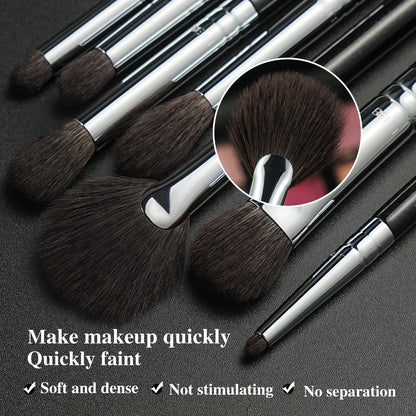 BEILI 17Pcs Eye Makeup Brush Set Wool Premium Professionals NE17