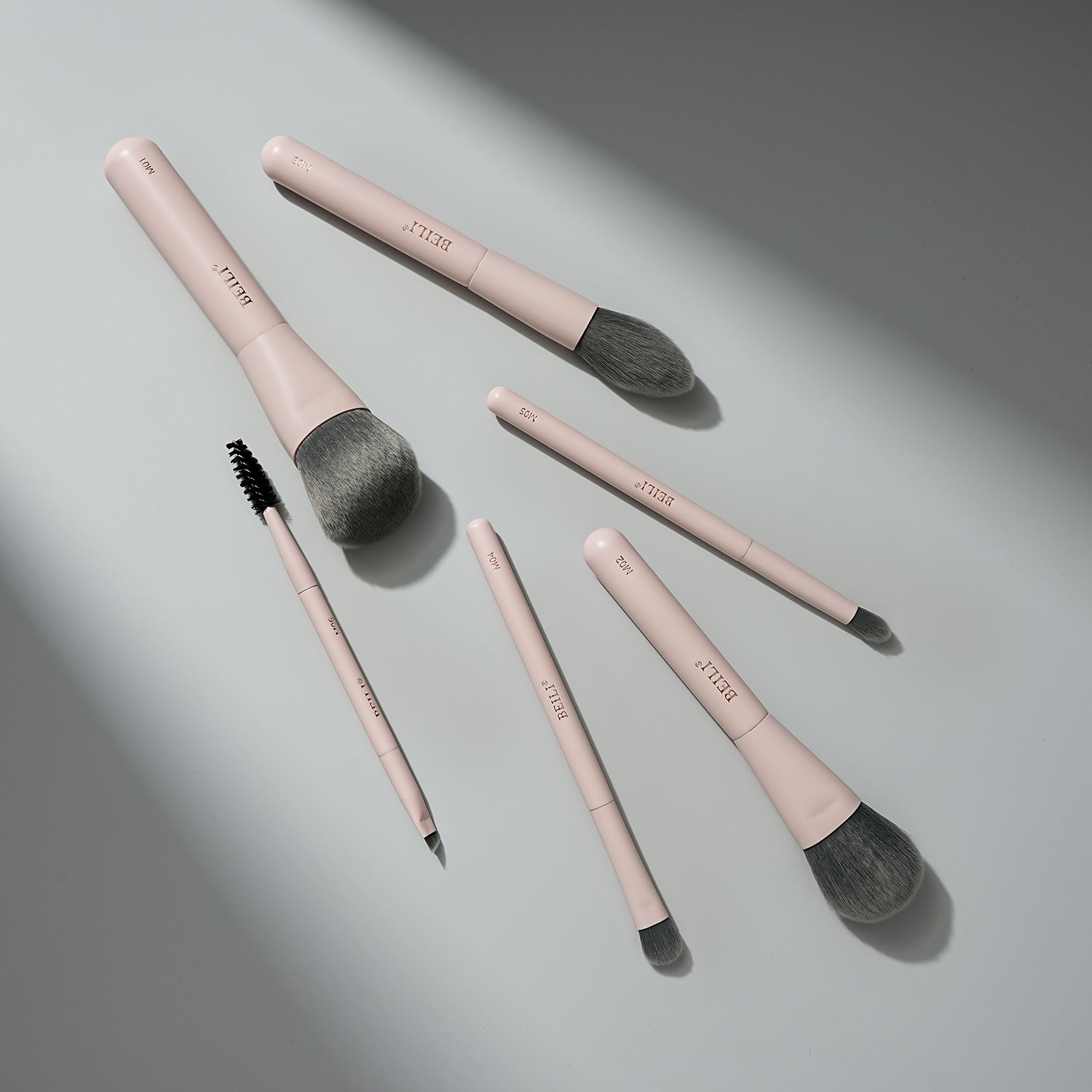 BEILI 6PCS Makeup Brushes Set, Travel Mini Makeup Brushes, Portable Small Cosmetic Brushes Kit For Powder, Highlight, Eyeshadow, Contour, Eyebrow, Eyelash, Synthetic Bristles (Pink)