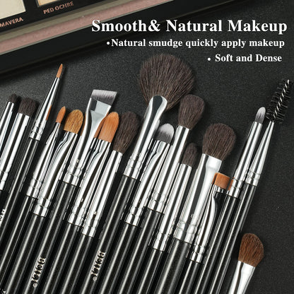 BEILI 17Pcs Eye Makeup Brush Set Wool Premium Professionals NE17