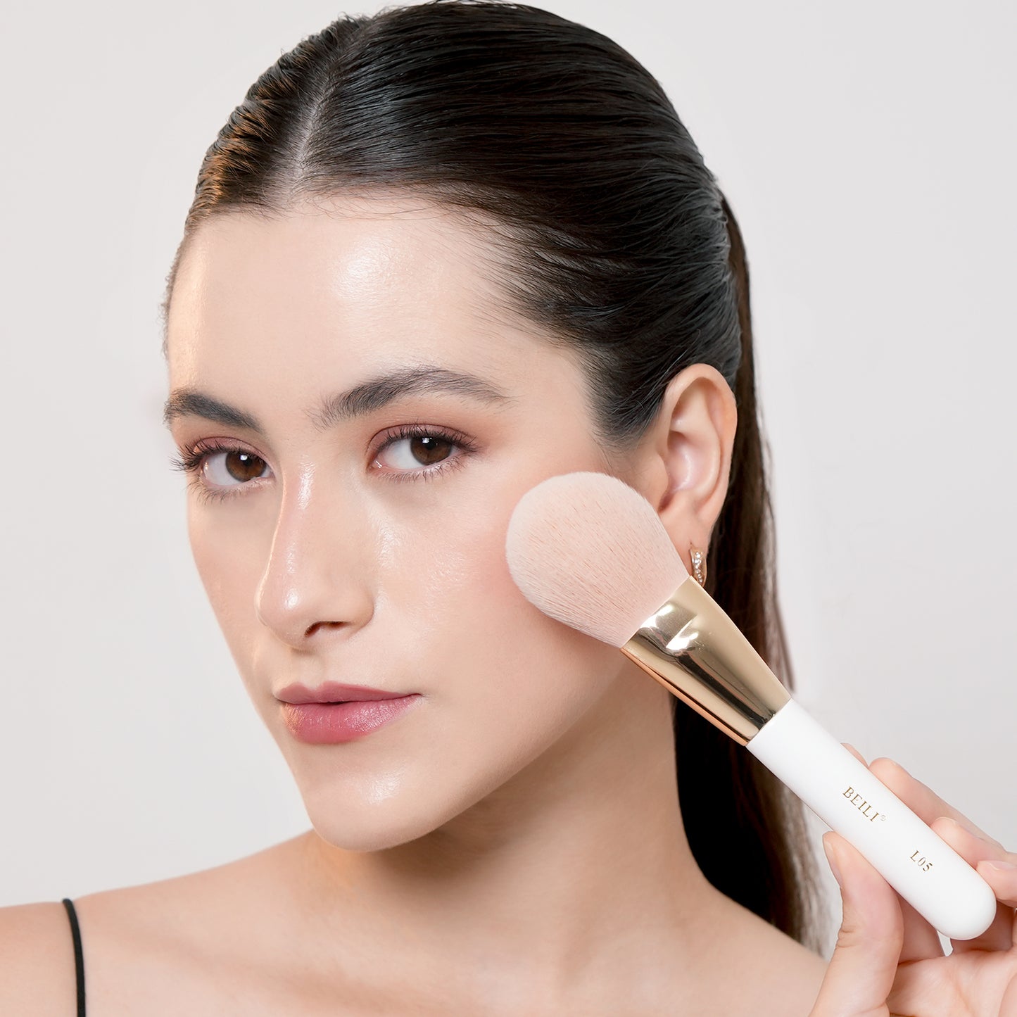 Juego de brochas de maquillaje Kabuki sintético vegano rosa 30 piezas