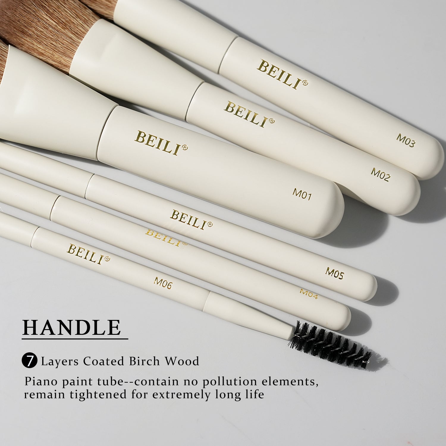 BEILI 6PCS Makeup Brushes Set, Travel Mini Makeup Brushes, Portable Small Cosmetic Brushes Kit -MA6