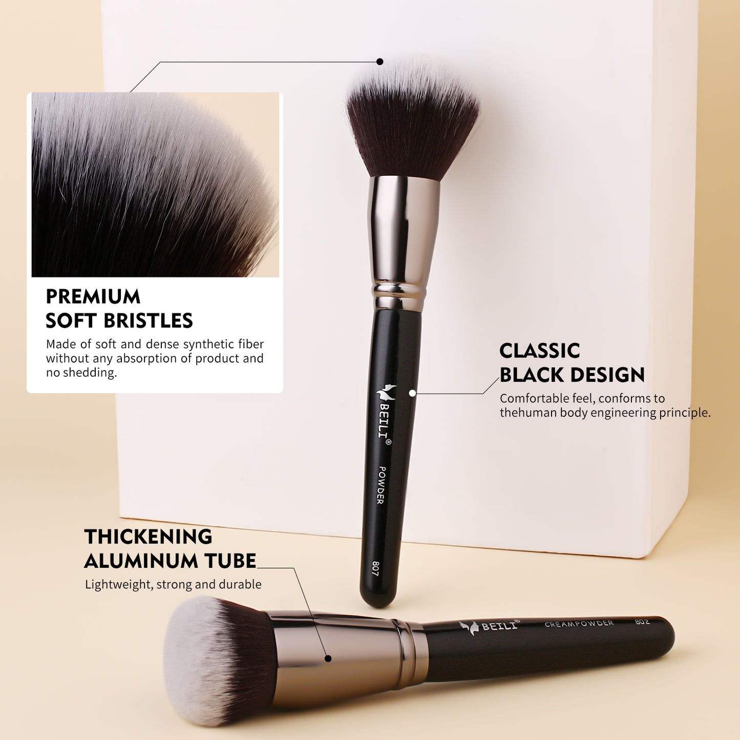 Set completo di pennelli per trucco professionale LUXURY 40 pezzi BX-S40