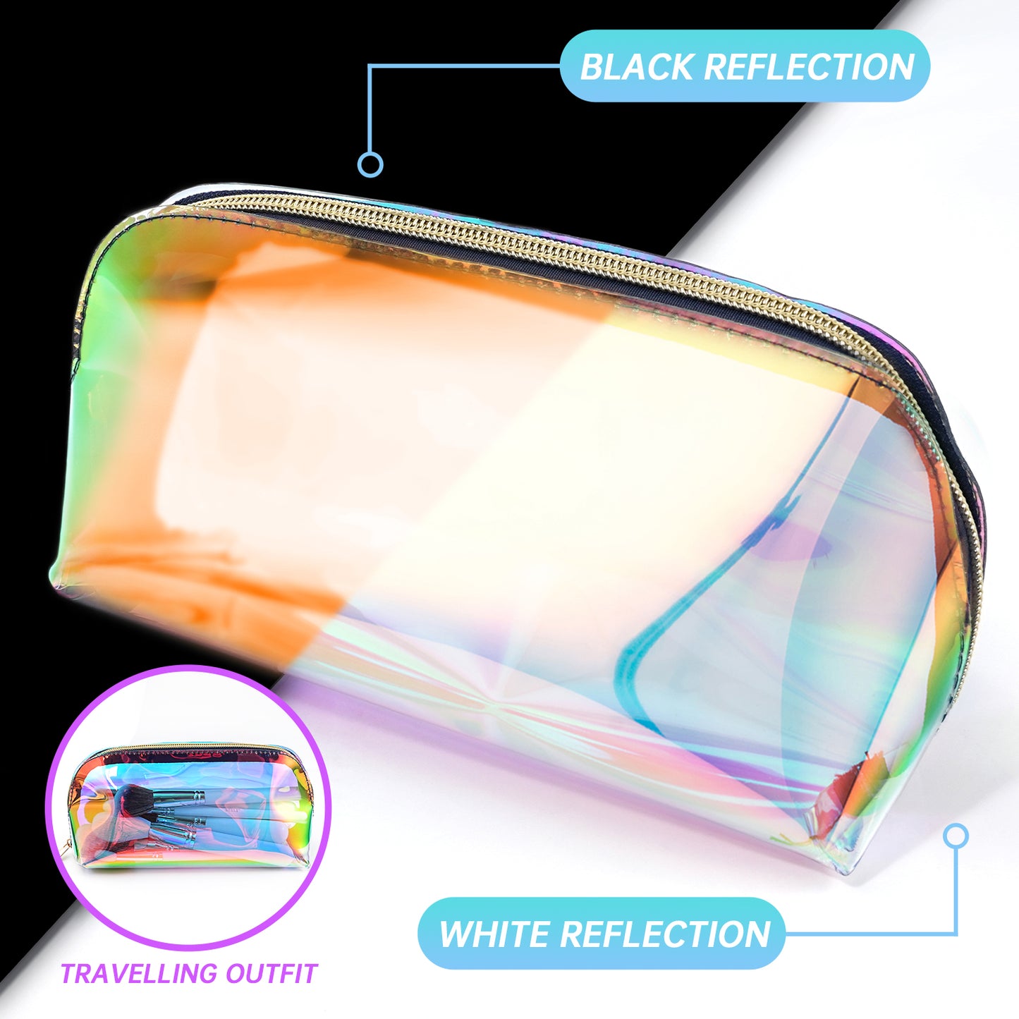 BEILI Colorful Laser PU Cosmetic Bag CB01