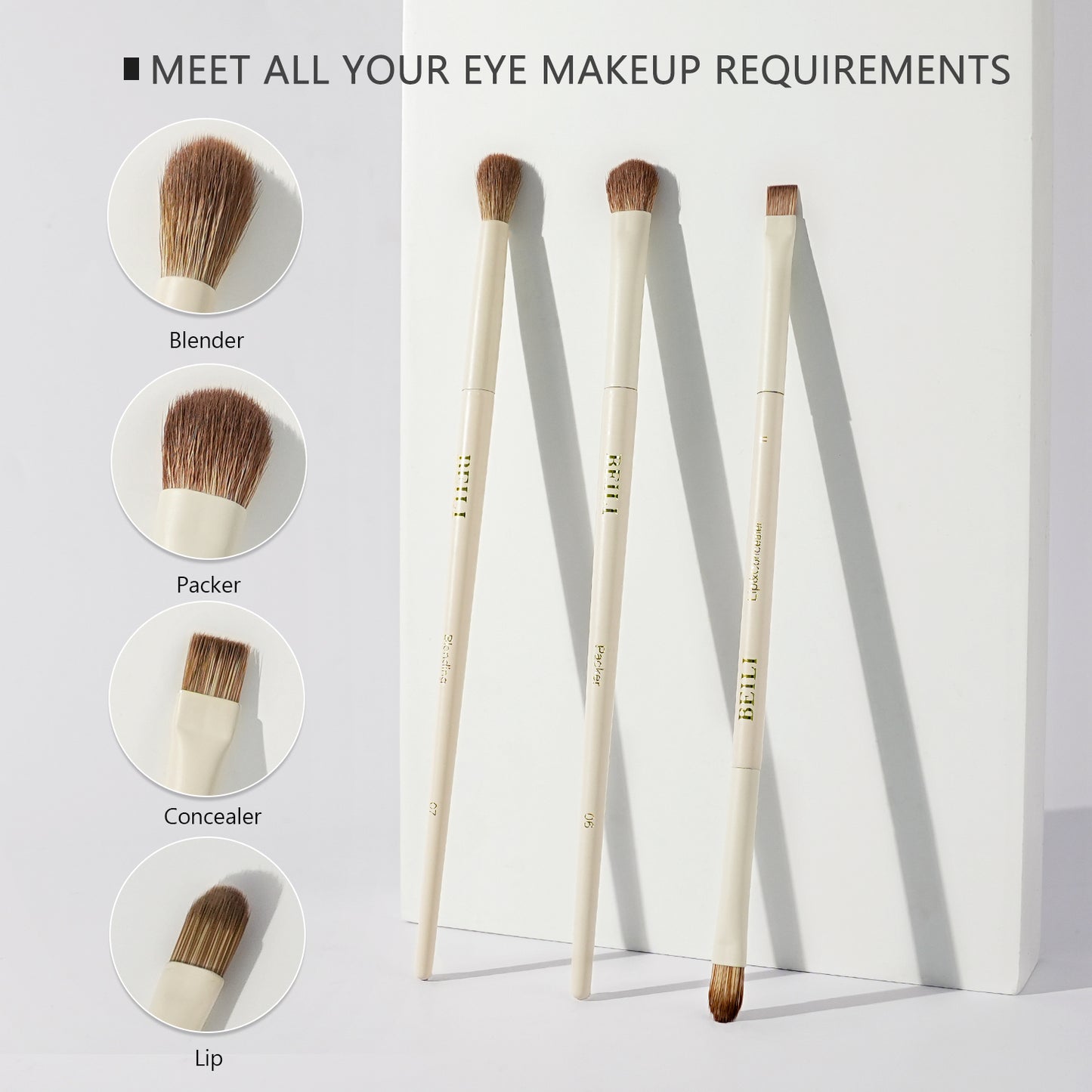 BEILI 6PCS Makeup Brushes, Premium Vegan Makeup Brush Set, Including Foundation Brush, Concealer Brush, Eyeshadow Brush, Powder Brush, Highlighter Brush and Blending Brush for Women