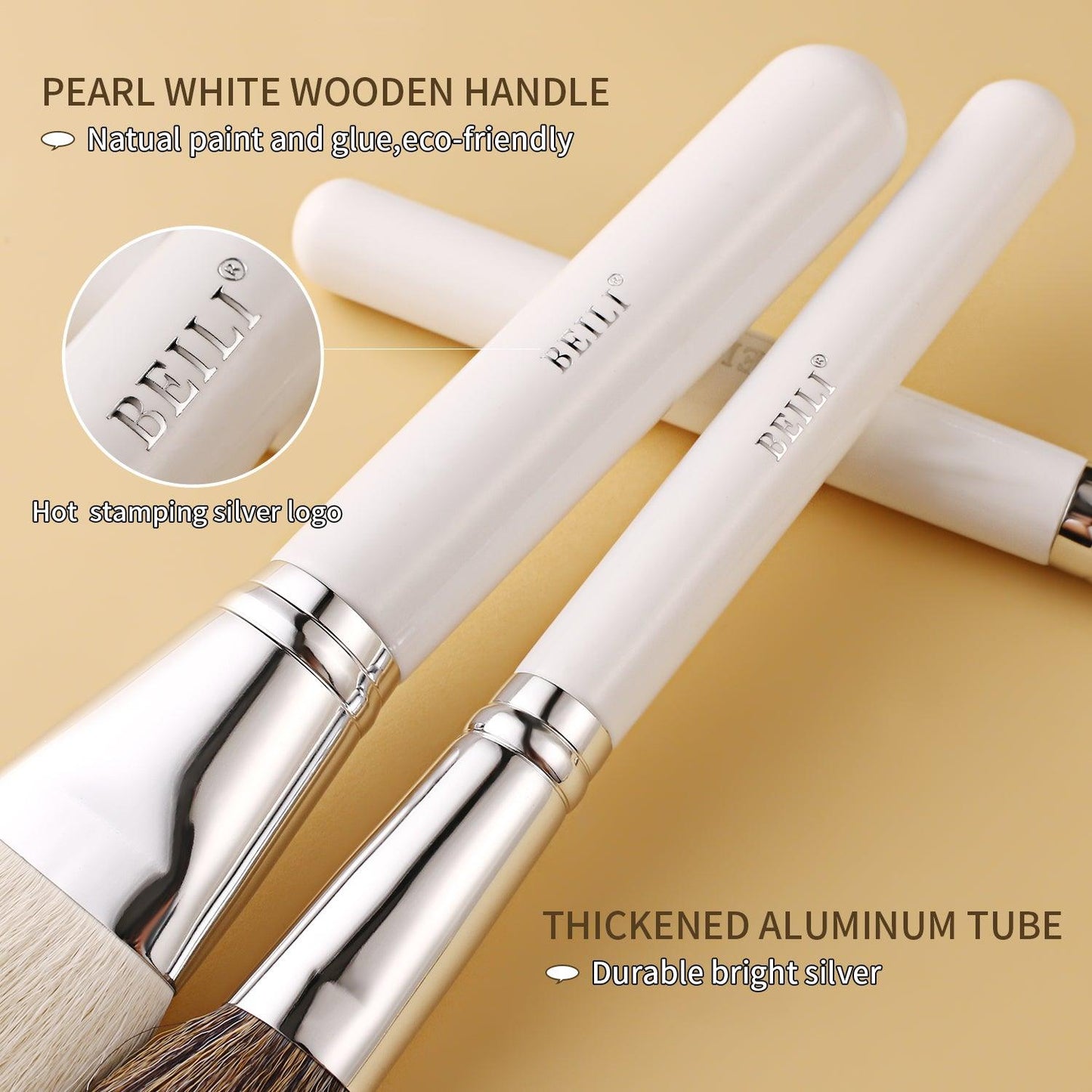 White Professional Makeup Brush Set 24Pcs, Synthetic   WM24 - BEILI Official Shop