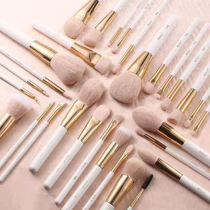 BEILI 30Pcs Premium Pink Vegan Professional Makeup Brush Set WG30