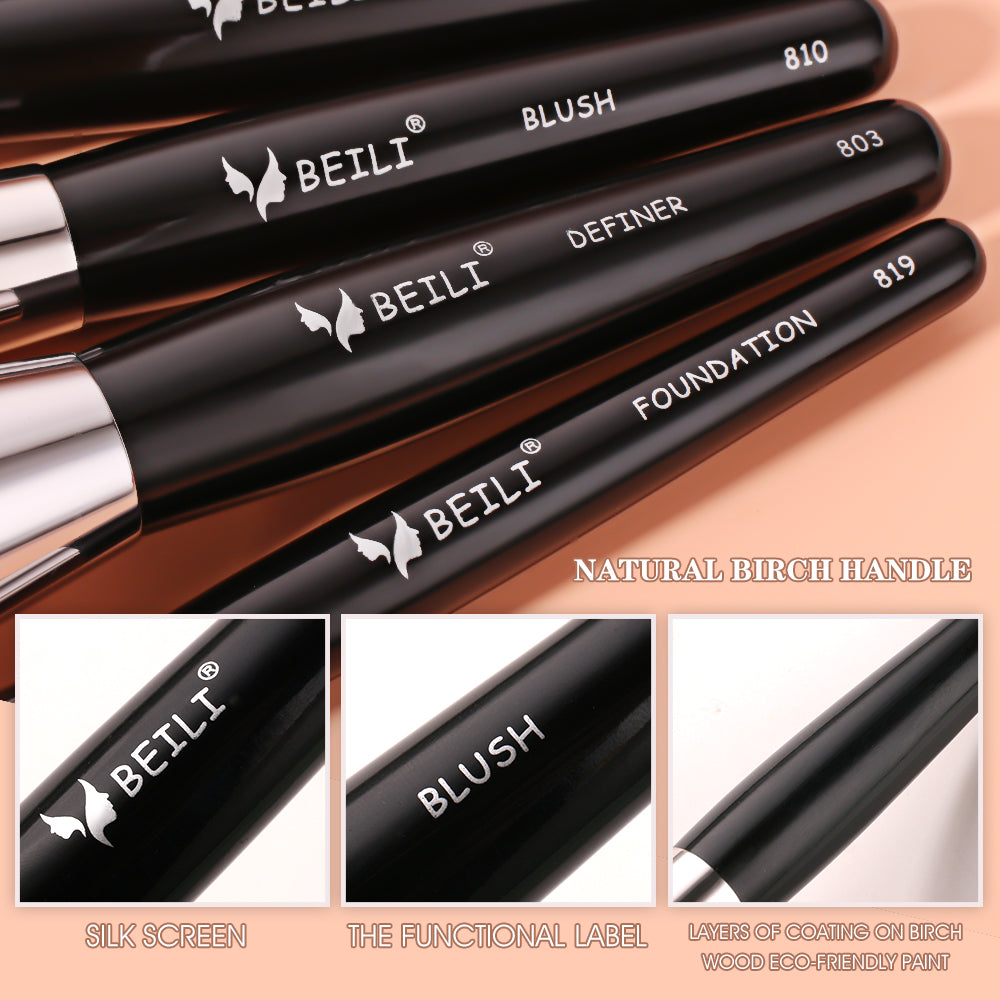 BEILI 35Pcs Complete Makeup Brush Set BX-S35