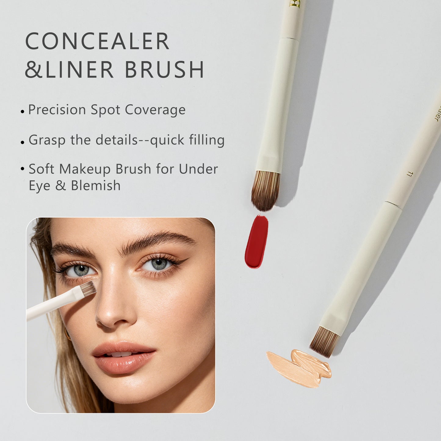 BEILI 6PCS Makeup Brushes, Premium Vegan Makeup Brush Set, Including Foundation Brush, Concealer Brush, Eyeshadow Brush, Powder Brush, Highlighter Brush and Blending Brush for Women