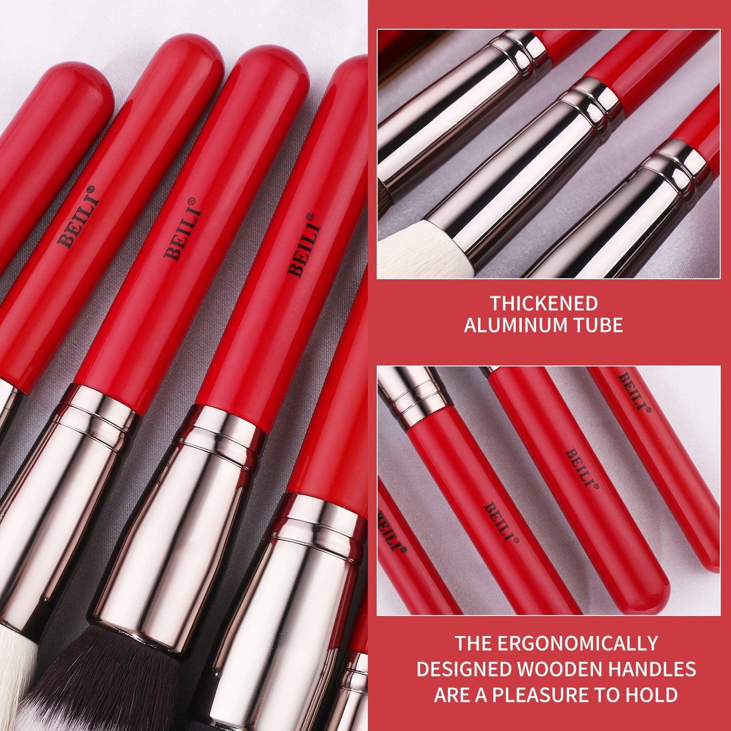 BEILI 30/28/25/20/12/8Pcs Professional Makeup Brush Set H30/H28/H25/H20/H12/H8