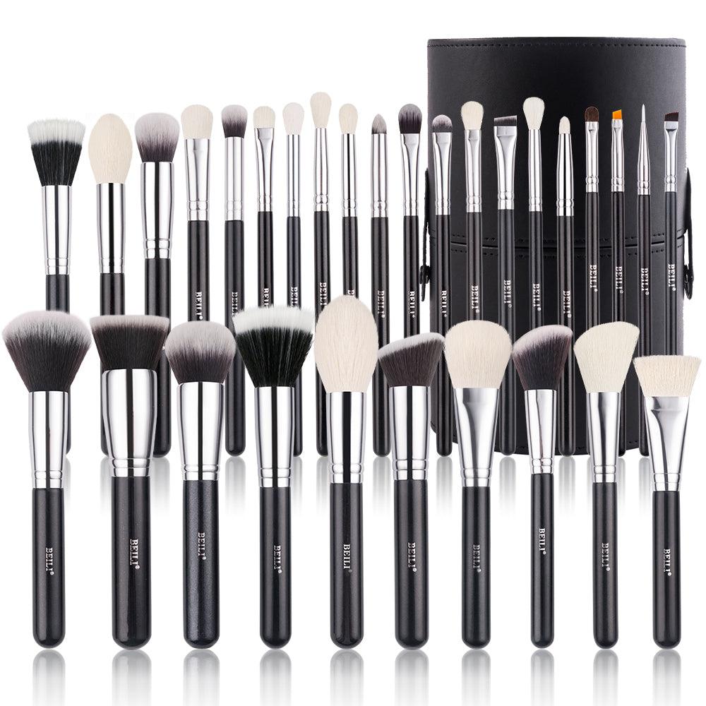 Set pennelli trucco professionale nero 30 pezzi, sintetici con supporto, B30T