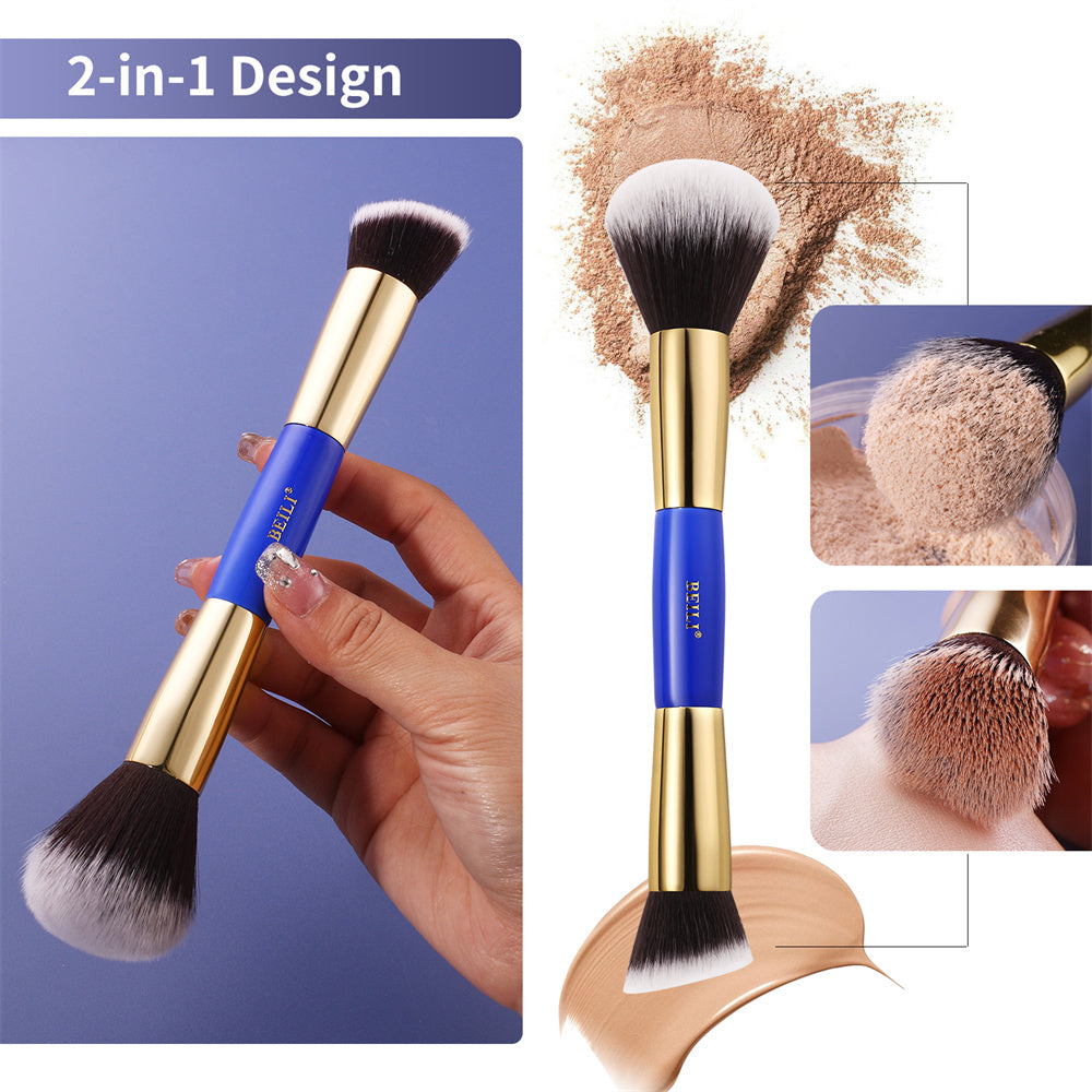 BEILI Blue Makeup Brush Set 7PCS With Double-ended Powder Brush  BL7