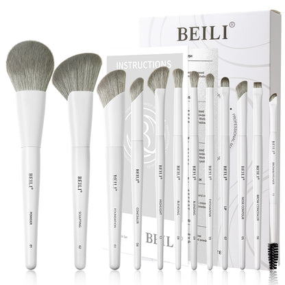 BEILI Pinselset Makeup White Make Up Pinsel Set-BS12