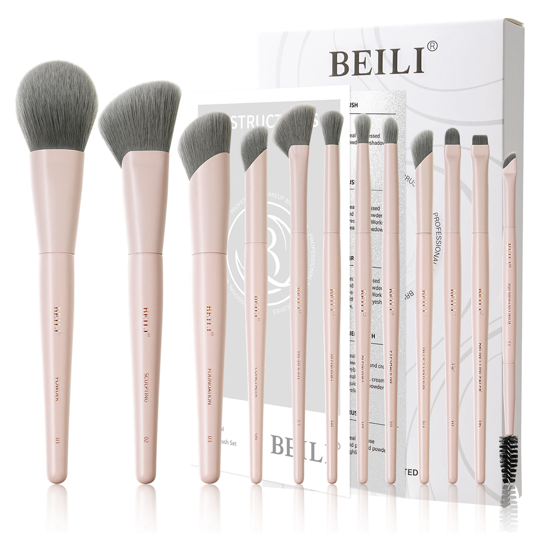 BEILI Pinselset Makeup Rosa Make Up Pinsel Set-FS12