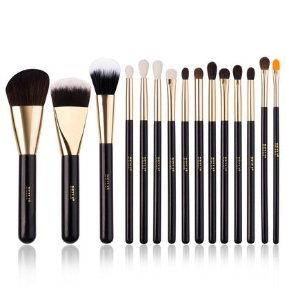 BEILI 15Pcs Everyday Essential Makeup Brush Set  GB15/GB15 With Holder