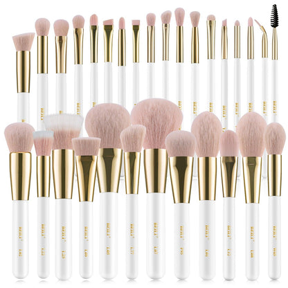 BEILI 30Pcs Premium Pink Vegan Professional Makeup Brush Set WG30