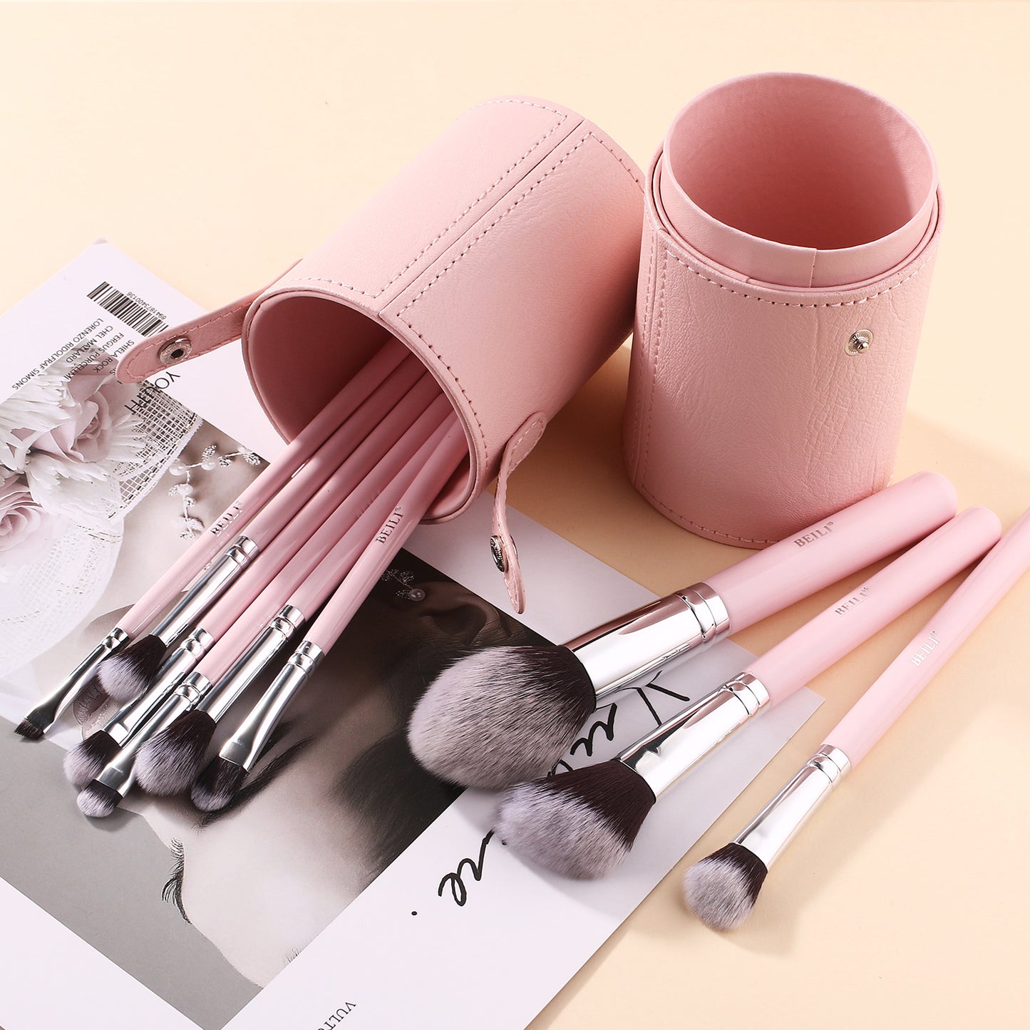 BEILI Big/High PU Makeup Brush Holder Organizer HT-Pink/White/Black