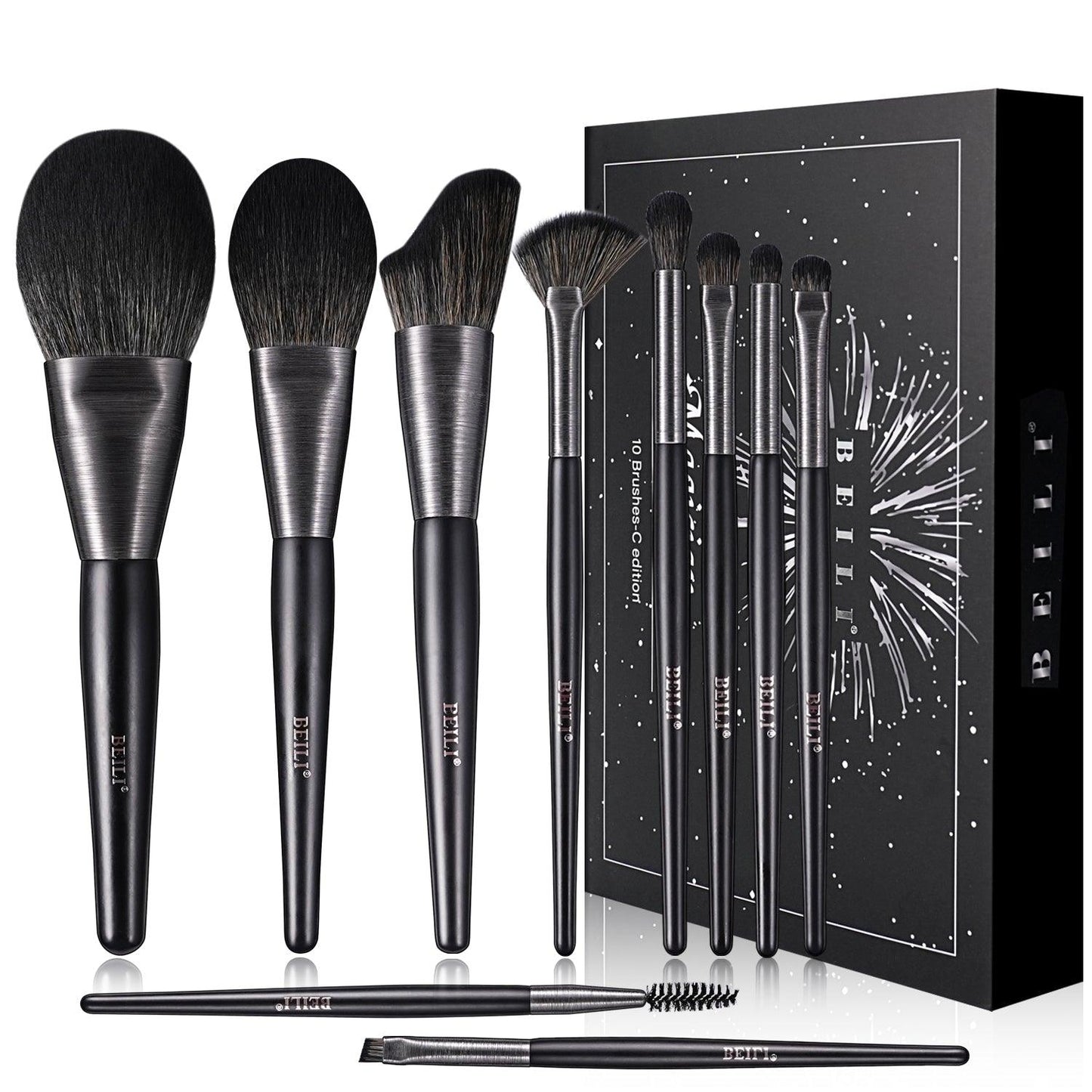 BEILI 10Pcs Makeup Brushes Kit,Professional Premium Make up Brushes Set/ MA10/MC10/MD10 - BEILI Official Shop