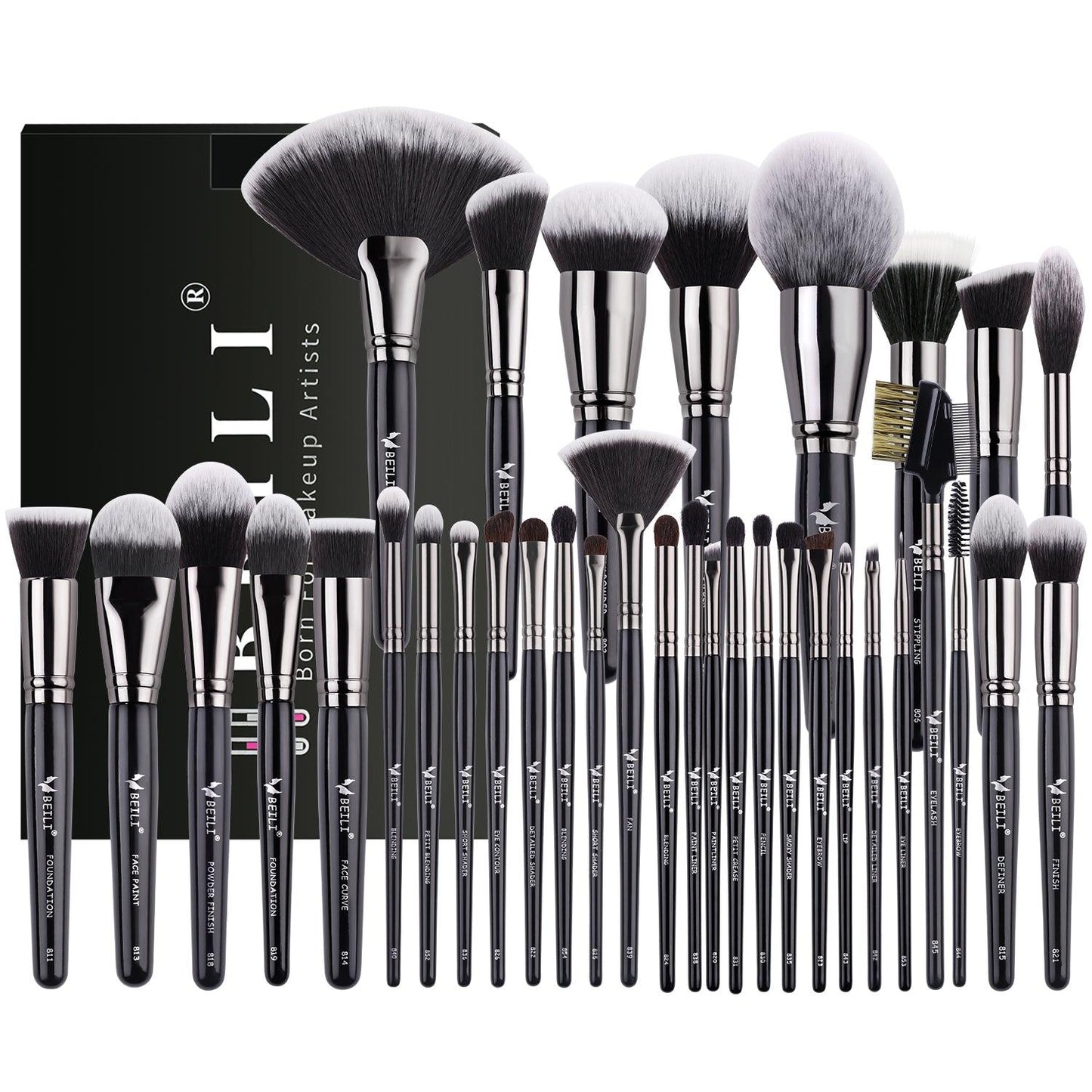 Set completo di pennelli per trucco LUSSO 35 pezzi BX-S35