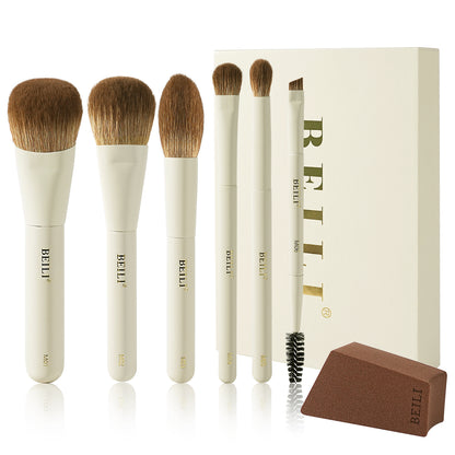BEILI 6PCS Makeup Brushes Set, Travel Mini Makeup Brushes, Portable Small Cosmetic Brushes Kit -MA6