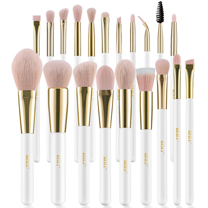BEILI 20Pcs Premium Pink Vegan Makeup Brush Set WG20