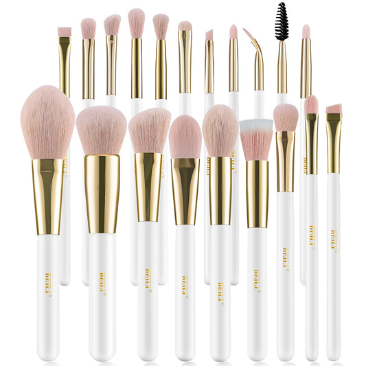 BEILI 20Pcs Premium Pink Vegan Makeup Brush Set WG20